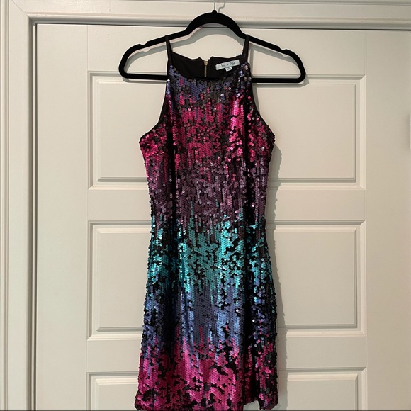 She + sky sequin dress sz S - Picture 6 of 8